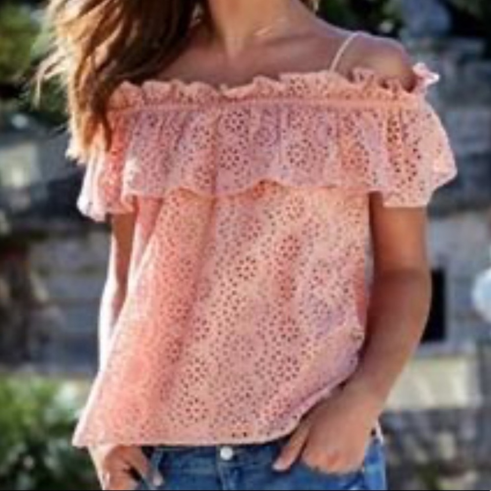Elan off the shoulder pink top